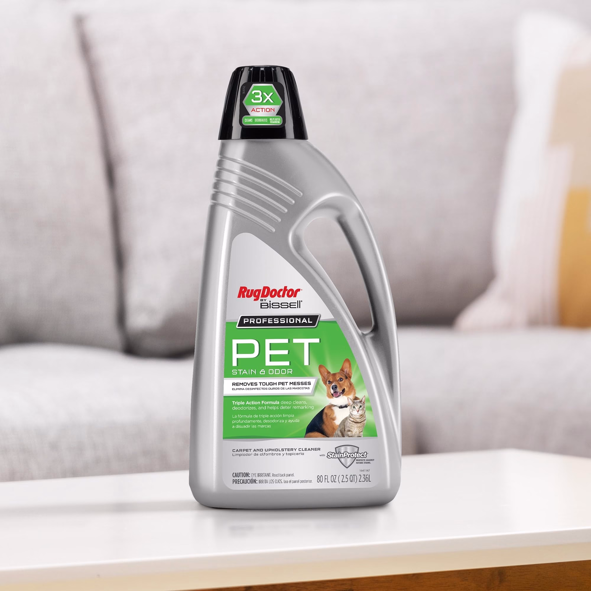 Liquido Limpia Alfombras Profesional Rug Doctor con Triple Acción para Manchas de Mascotas y Olores, 80oz