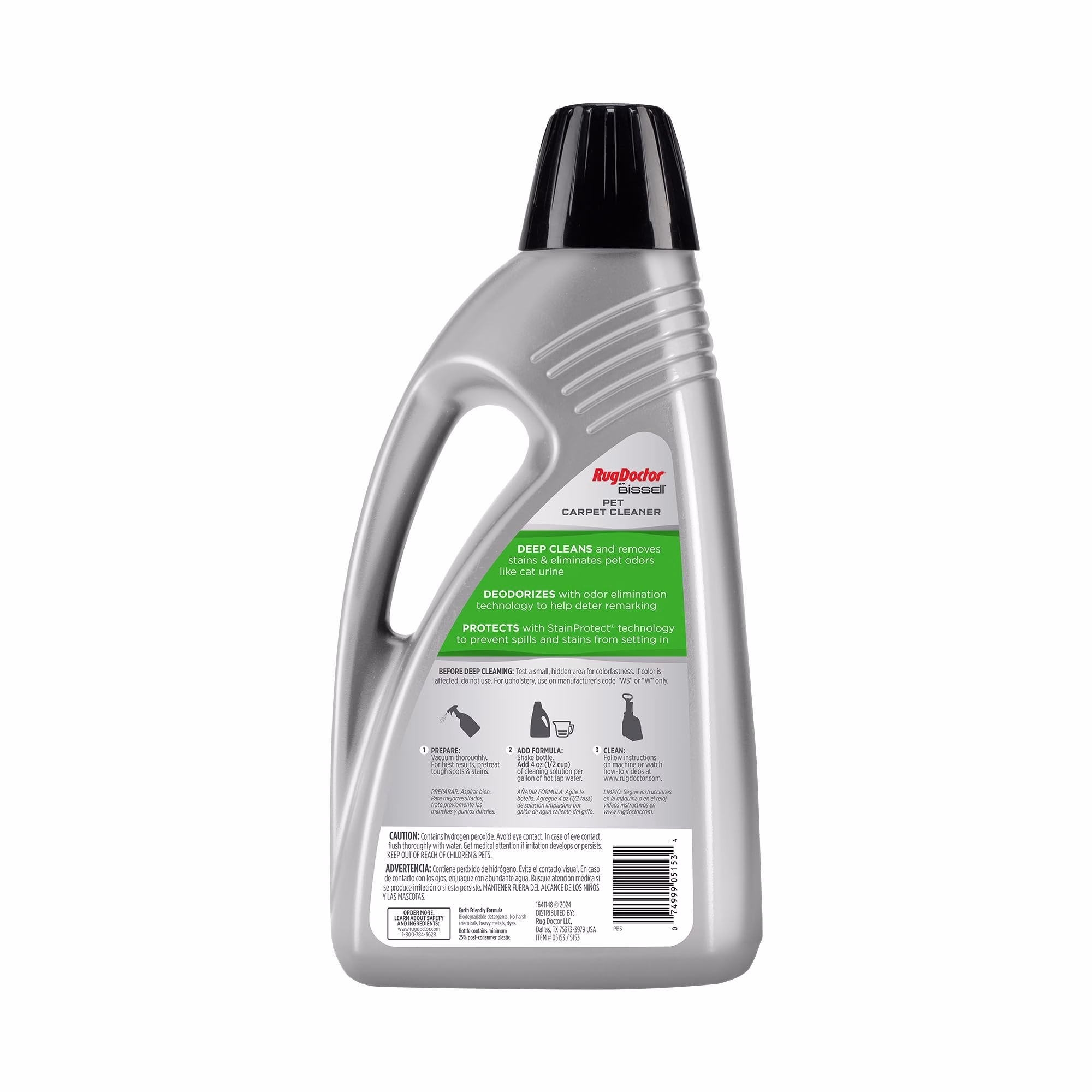 Liquido Limpia Alfombras Profesional Rug Doctor con Triple Acción para Manchas de Mascotas y Olores, 80oz