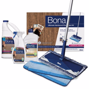 Kit Cuidado completo para Pisos de Madera Bona - Con Mopa de Microfibra, Solución de Limpieza y Repuesto para Pisos de Madera, Pulidor para Pisos de Madera, Almohadillas de Microfibra de Limpieza y Almohadilla de Limpieza de Microfibra.