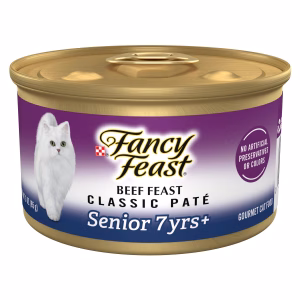 Comida húmeda para gatos mayores Purina Fancy Feast Beef Pate - (24 latas de 3 oz.)