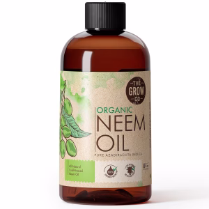 Aceite Orgánico de Neem The Grow Co - Puro y Concentrado, Prensado en Frío para Plantas de Interior y Exterior - Spray para Brillar Hojas (8 oz)