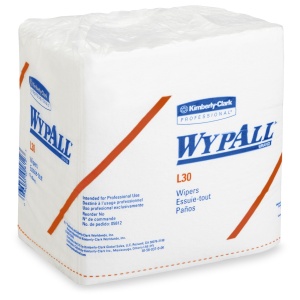 Toallitas de limpieza Wypall L30 de Kimberly-Clark Professional - Blanco, 90 unidades - 13" de longitud x 12-1/2" de ancho