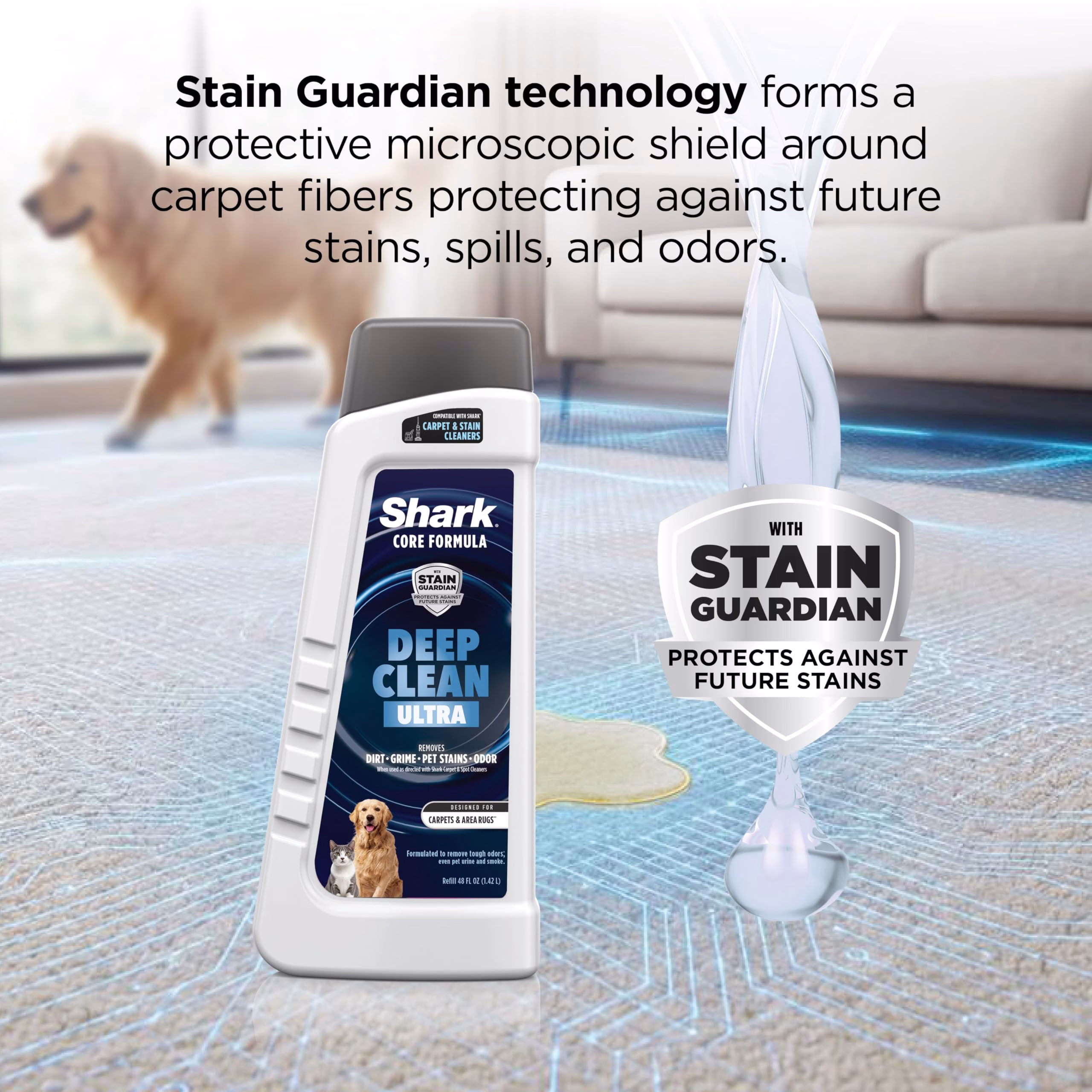 Fórmula Shark con Deep Clean Ultra y StainGuardian